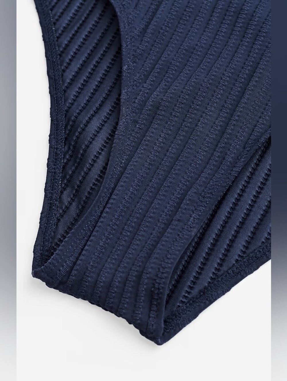 Navy Ribbed & Ruched One-Piece 💥 BRAND NEW 💥 - Picture 8 of 10
